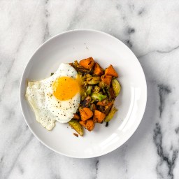 Brussel Sprout Sweet Potato Hash